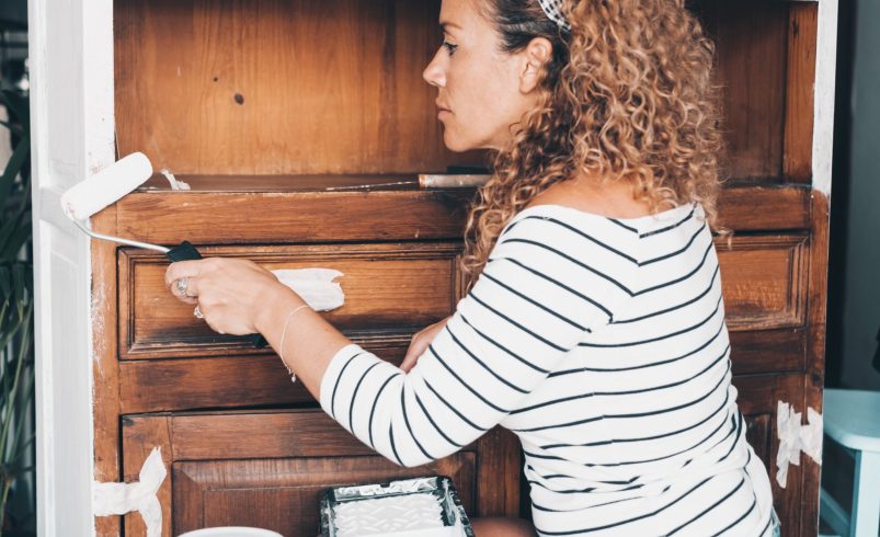 Transforming Cabinets with Paint and Stain